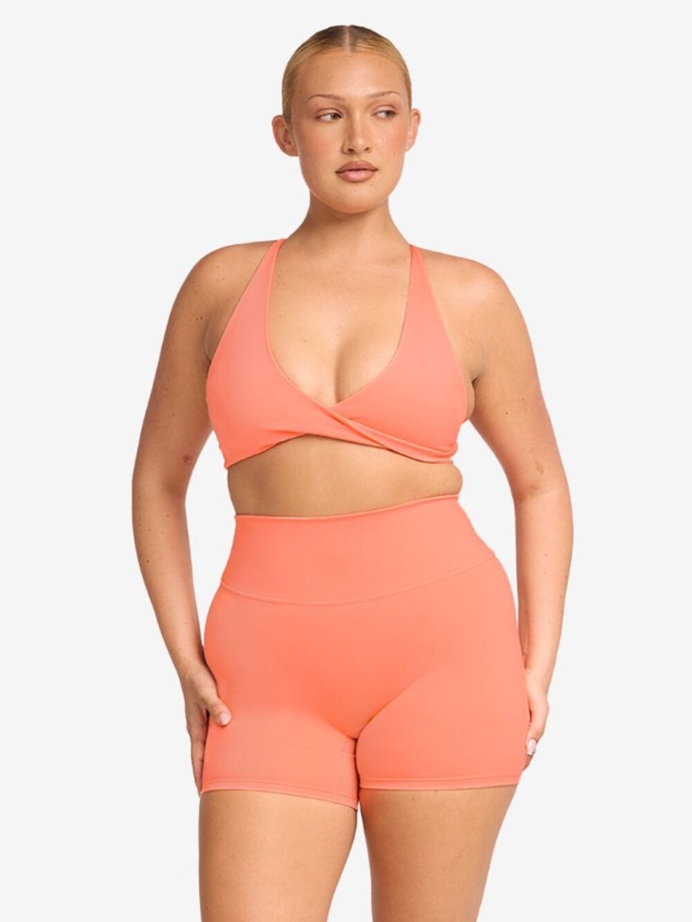 CSB Serenity Delilah Crop & 5" Short Active SET - Guava - L Top / XL Bottoms
